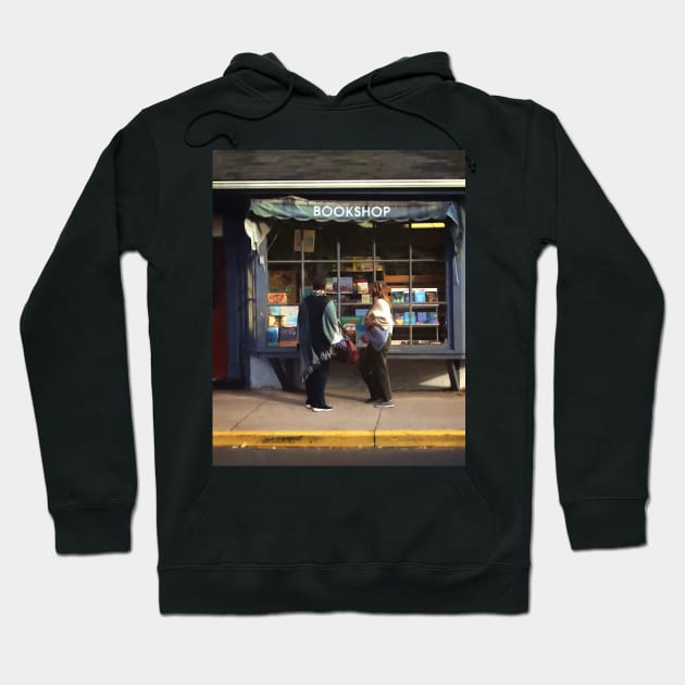 New Hope PA - Browsing By Bookstore Window Hoodie by SusanSavad